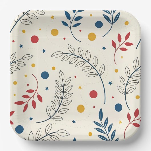 Diseño floral papieren bordje (Voorkant)