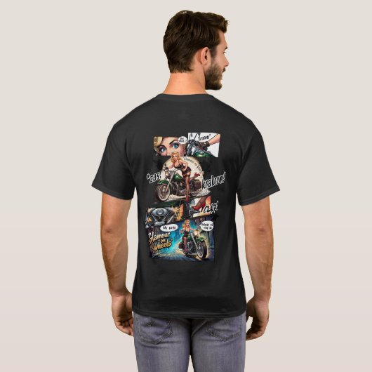 Diseño Glamour on wheels (Comic) T-shirt (Achterkant volledig)