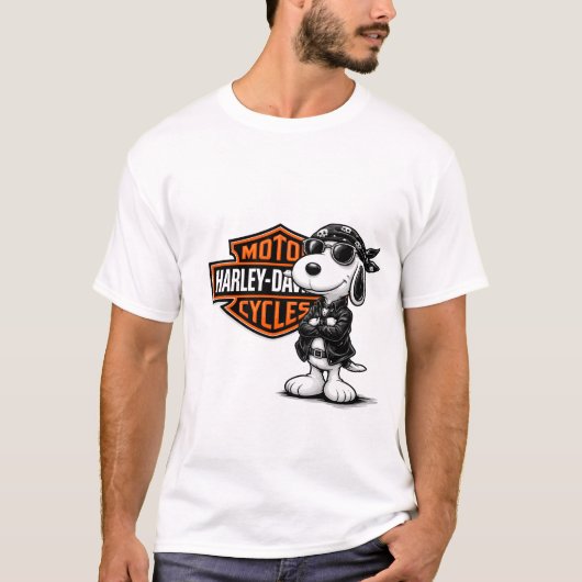 Diseño Moto harley Snoopy T-shirt (Voorkant)