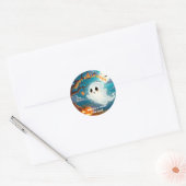 Diseño personalizable de fantasmas en Halloween Ronde Sticker (Envelop)
