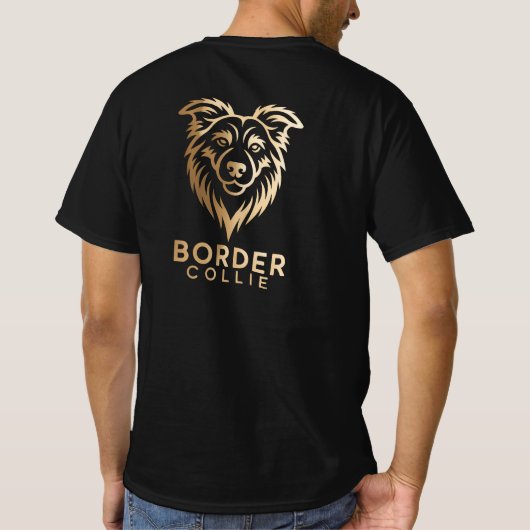 Diseño Premium de Border Collie en Dorado T-shirt (Achterkant)