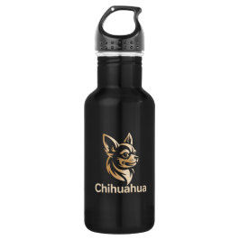 Diseño Premium de Chihuahua en Dorado Waterfles