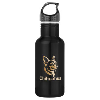 Diseño Premium de Chihuahua en Dorado Waterfles