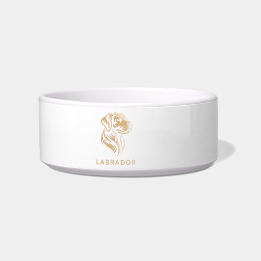 Diseño Premium de Labrador retriever en Dorado Voerbakje (Voorkant)