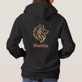 Diseño Premium de Sheltie en Dorado Hoodie (Achterkant)