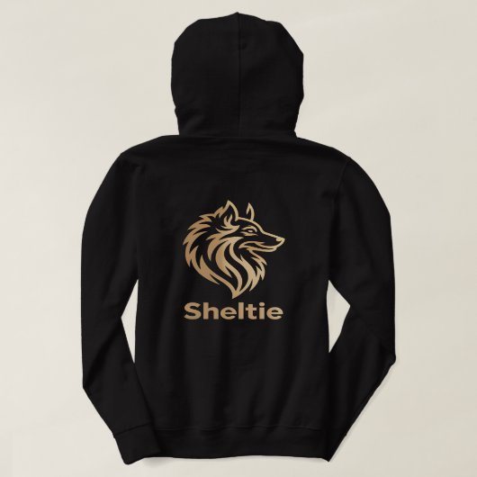 Diseño Premium de Sheltie en Dorado Hoodie (Design achterkant)