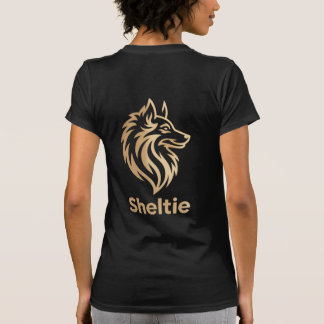 Diseño Premium de Sheltie en Dorado T-shirt