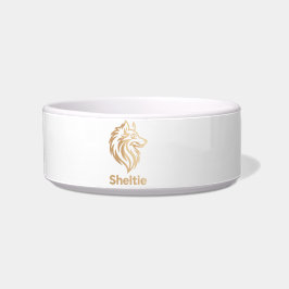 Diseño Premium de Sheltie en Dorado Voerbakje