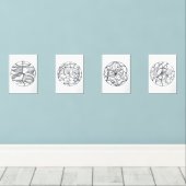 Diseño zen abstracto minimalista muurkunst sets (Houten vloer)