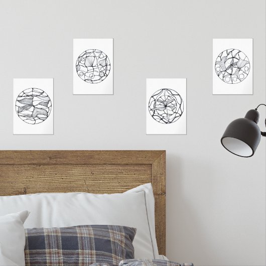 Diseño zen abstracto minimalista muurkunst sets (Slaapkamer)