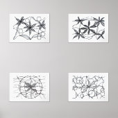 Diseños abstractos zen de flores muurkunst sets (Voorkant)