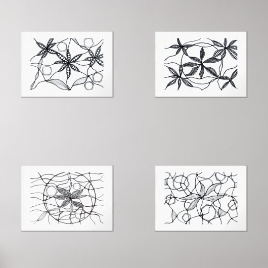 Diseños abstractos zen de flores muurkunst sets (Voorkant)