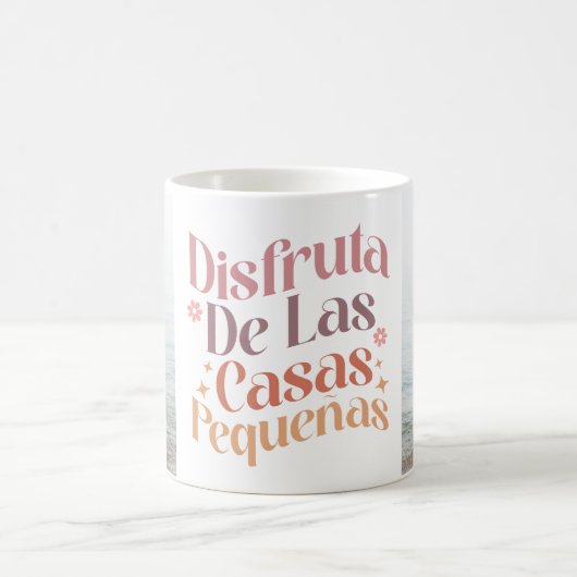 "Disfruta de las casas pequeñas" Aangepaste foto Koffiemok (Center)