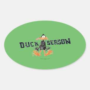 Disgeïntegreerde DAFFY DUCK™ "Duck Season" Ovale Sticker