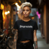 Disgraziata Black T-shirt – Italiaans Humor en kat