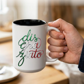 Disgraziato 3D Italiaans Schrift Tweekleurige Koffiemok