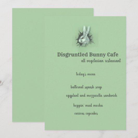 Disgruntled Bunny Rabbit Kaart (Voorkant / Achterkant)