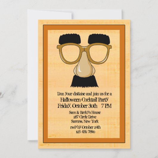 Disguise Halloween Party Invitation Kaart (Voorkant)