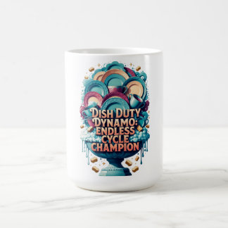 Dish Duty Dynamo T-shirt, Eindeloze Cyclus Kampioe Koffiemok