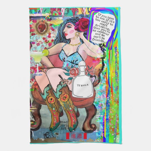 Dish-handdoek Als u moet vragen of het te vroeg is Theedoek (Verticaal)