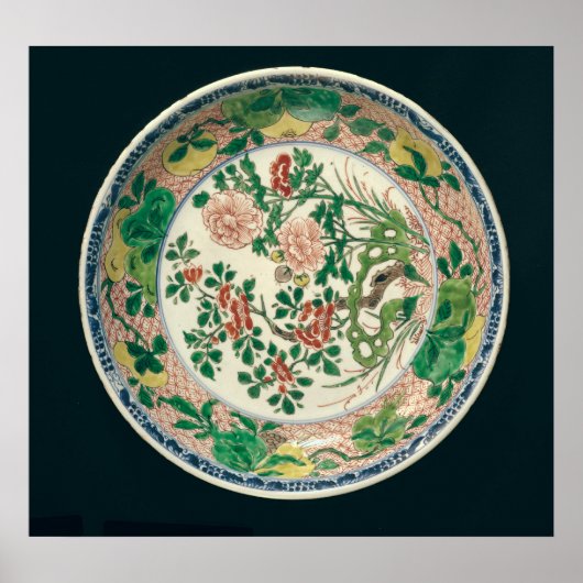 Dish met famille verte decoratie (Voorkant)