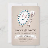 Dish Runs Away with Spoon Wedding Bewaar de datum Save The Date (Voorkant)