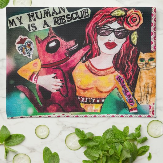 Dish towel-honden theedoek (Gevouwen)