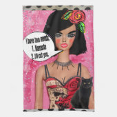 Dish towel Ik heb twee manieren: Namaste of ik sni Theedoek (Verticaal)