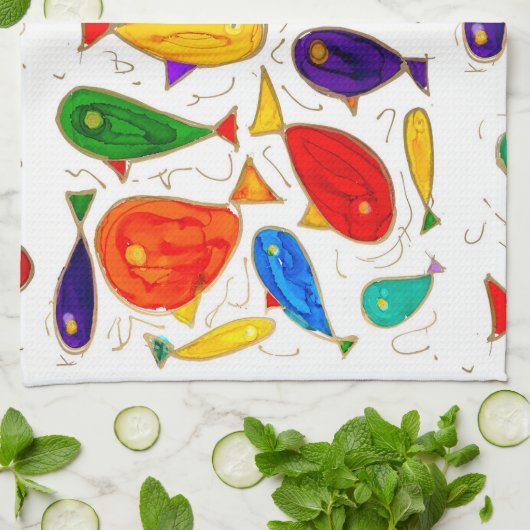 Dish Towel Lovitude Iets smols Fishy Theedoek (Gevouwen)