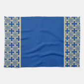 Dish Towel met blauwe en gouden medaillons Theedoek (Horizontaal)