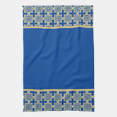 Dish Towel met blauwe en gouden medaillons Theedoek (Verticaal)