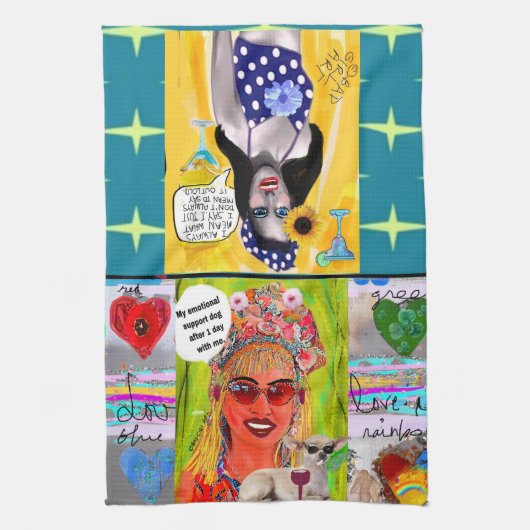 Dish towel Mijn emotionele steunhond Theedoek (Verticaal)