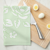Dish_Towel_Retro_Floral_Green Theedoek (Quarter Fold)