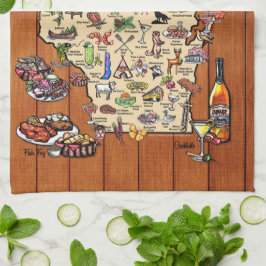 Dish Towel - Wisconsin Supper Club Map Theedoek