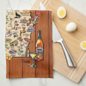 Dish Towel - Wisconsin Supper Club Map Theedoek (Quarter Fold)