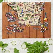 Dish Towel - Wisconsin Supper Club Map Theedoek (Gevouwen)