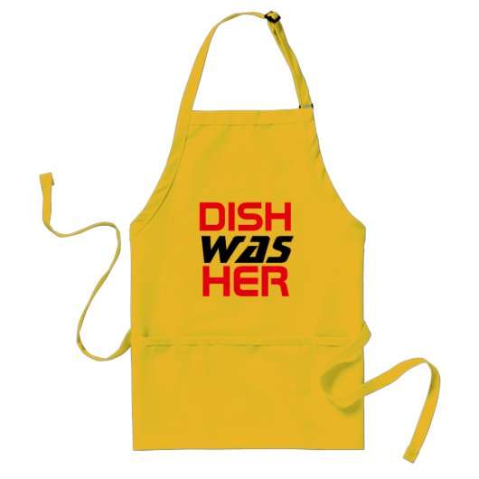 Dish was haar diskwasher Apron Standaard Schort (Voorkant)