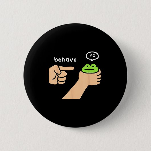 Dishonest Frog Funny Frog Meme Behave No Animals J Ronde Button 5,7 Cm (Voorkant)