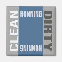 Dishwas Clean Dirty Running Modern Blue Grey