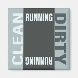 Dishwas Clean Dirty Running Modern Sign Magneet
