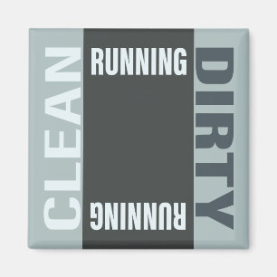 Dishwas Clean Dirty Running Modern Sign Magneet