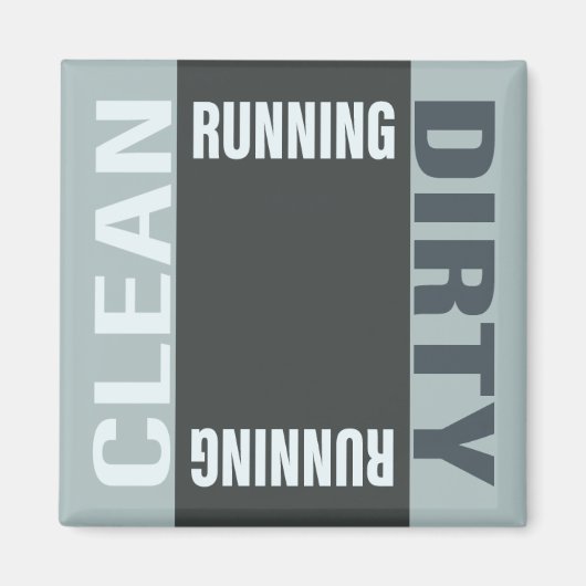 Dishwas Clean Dirty Running Modern Sign Magneet (Voorkant)