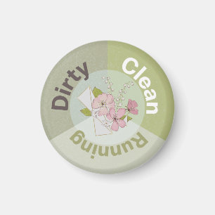 Dishwas Dirty Clean Running Flower Kitchen Magneet