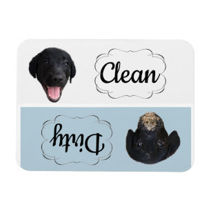 Dishwas Magnet Black Lab-Clean/Dirty Magneet