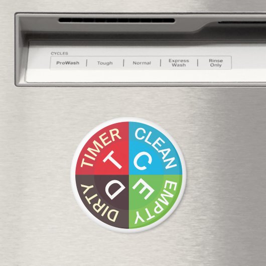 Dishwasher Clean Dirty Empty Timer Kitchen White Magneet (Insitu (Vaatwasser))