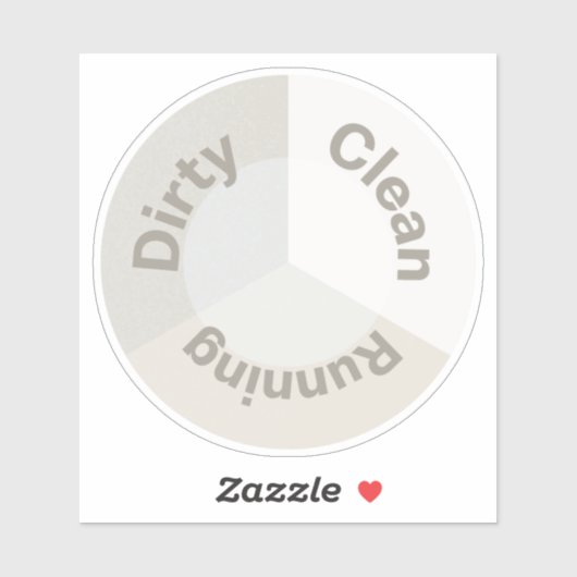 Dishwasher Clean Dirty Running Reversible Kitchen Sticker (Vel)