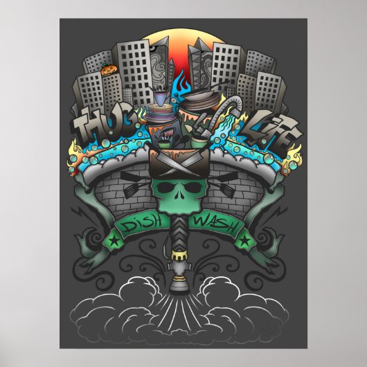 Dishwasher Graffiti Drawing Poster (Voorkant)