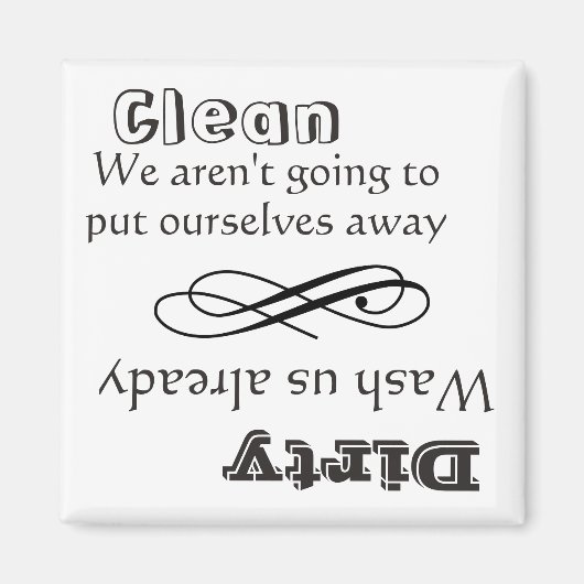 Dishwasmachine Clean Dirty Magnet (Voorkant)