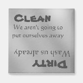 Dishwasmachine Clean Dirty Magnet Funny Metal (Voorkant)