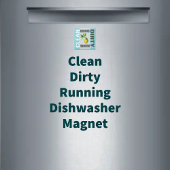 Dishwasmachine Clean Dirty Running Lemon Kitchen Magneet